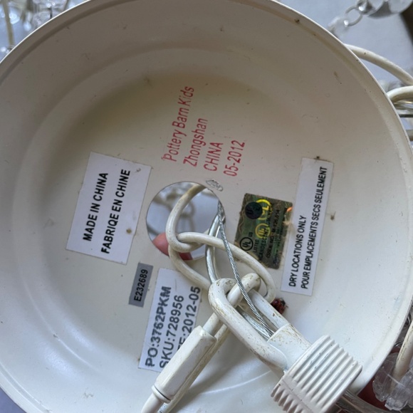 Pottery Barn small chandelier flowers crystals floral ornate hardwi… - Picture 14 of 14